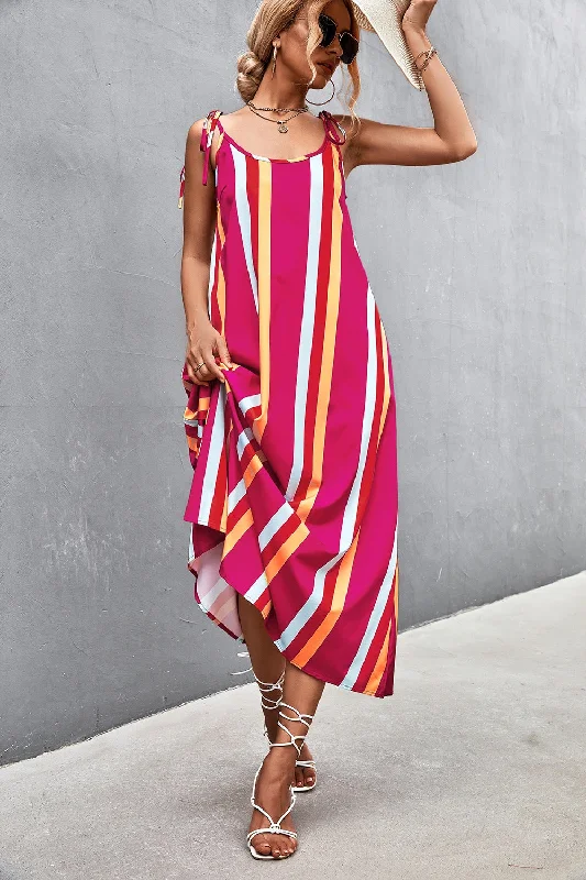 Deal Dash velvet dressStriped Scoop Neck Cami Dress