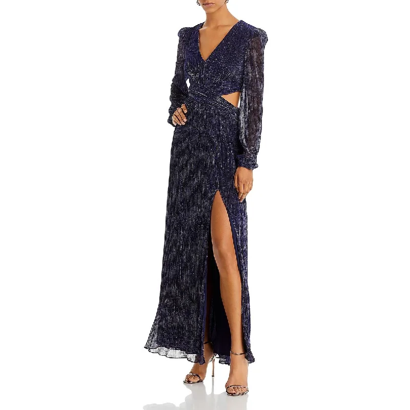 Steals and Deals comfy dressAqua Womens Metallic Cutout Maxi Dress