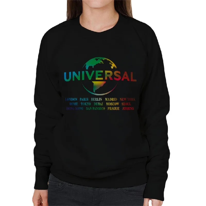 Major Savings chic active hoodieUniversal Pictures Rainbow Logo Locations Women's Sweatshirt