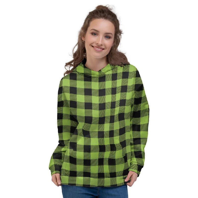 Amazing Deals Green Plaid Women's Hoodie