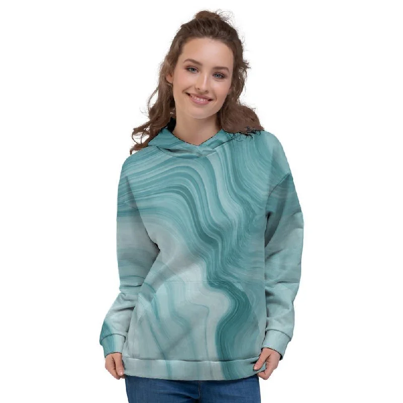 Limited Availability Green Ink Marble Women's Hoodie