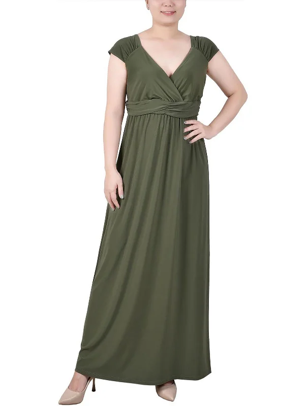 Flash Sale casual dressPetites Womens Surplice Long Maxi Dress