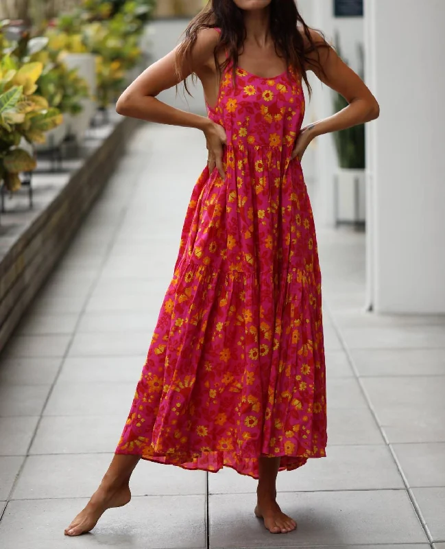 Shop and Save spaghetti strap dressMiami Tiered Maxi Dress In Multi