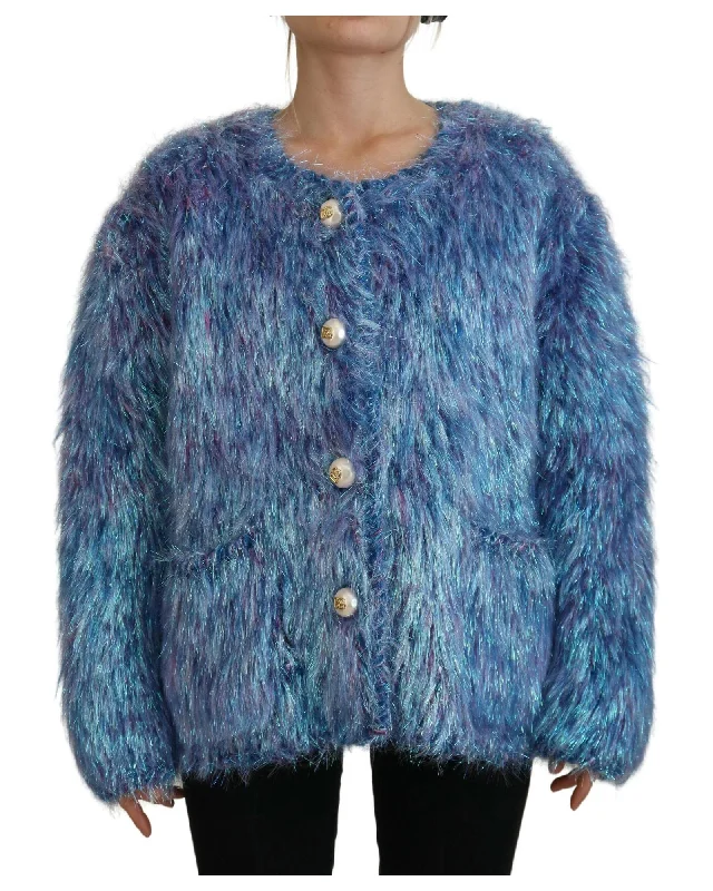 Deal Mania fashionable jacketDolce & Gabbana  Women's Faux Fur Cardigan