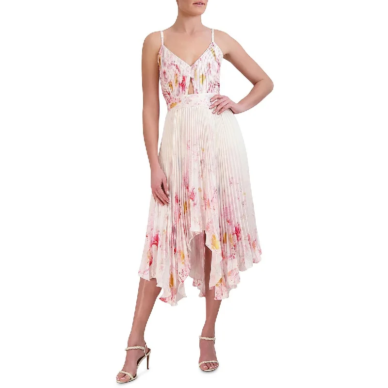 Quick Sale playful dressBCBGMAXAZRIA Womens Midi Pleated Cocktail And Party Dress