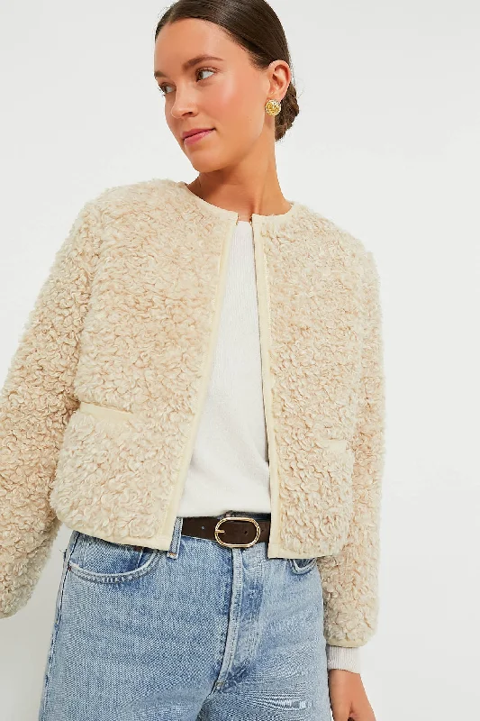 Overstock casual denim jacketCream Sherpa Cameron Jacket