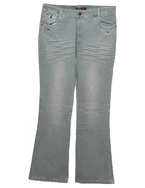 Overstock Sale trendy bomber jacketGrey Flared Jeans - W33 L32