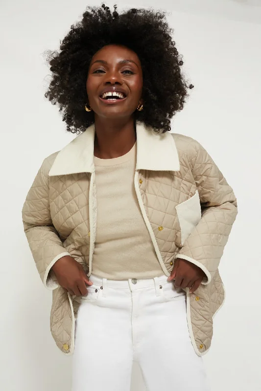 Exclusive Savings casual windbreaker jacketLight Sand Fleur Quilted Jacket