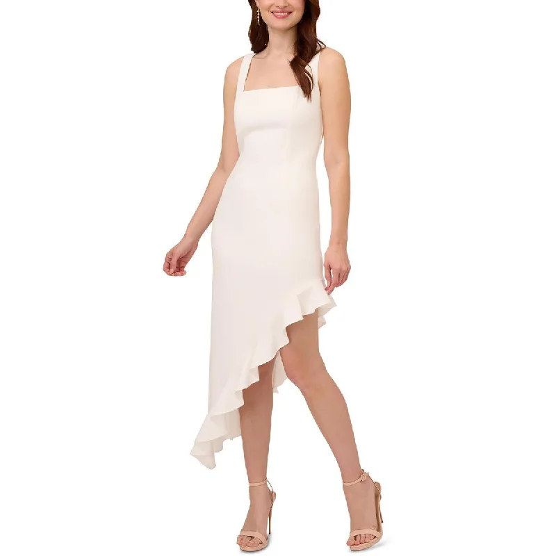 Super Bargain midi dressAdrianna Papell Womens Asymmetric Flounce Cocktail And Party Dress