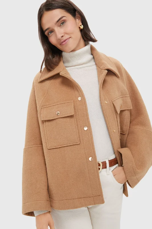 Special Promotion trendy casual jacketCamel Wool Cassidy Jacket