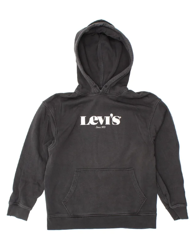 Today’s Deal LEVI'S Mens Graphic Hoodie Jumper Small Black Cotton