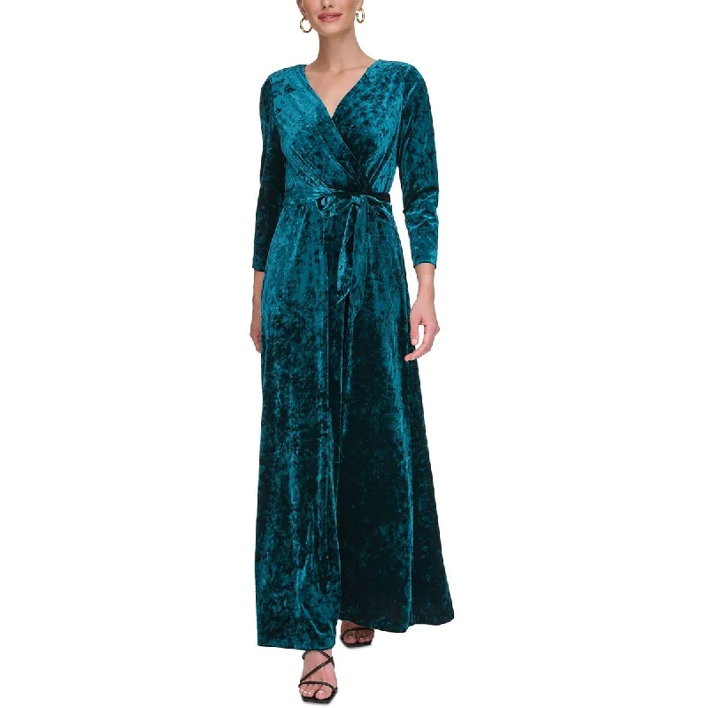 Blowout Sale elegant shift dressDKNY Womens Crushed Velvet Long Evening Dress