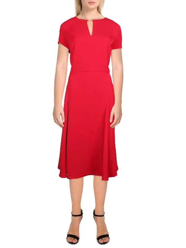 Don't Wait printed dressWomens Georgette Short Sleeves Midi Dress