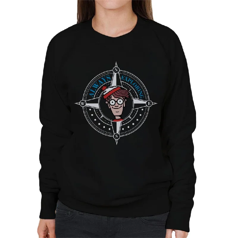 Referral Discount trendy sports sweatshirtWhere's Wally Always Exploring Women's Sweatshirt
