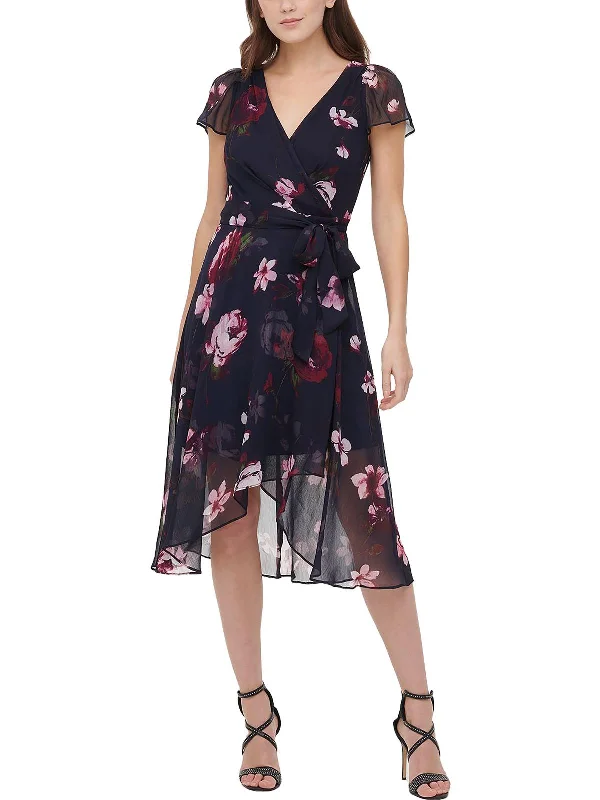 Extra Savings fitted bodycon dressPetites Womens Party Sheer Midi Dress