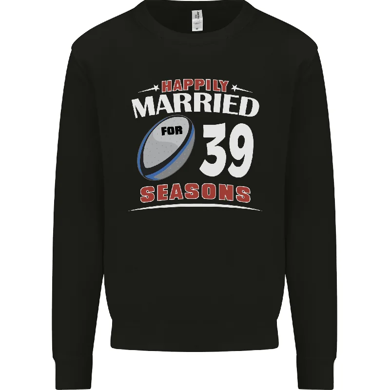 Great Bargains cool workout sweatshirt39 Year Wedding Anniversary 39th Rugby Mens Sweatshirt Jumper
