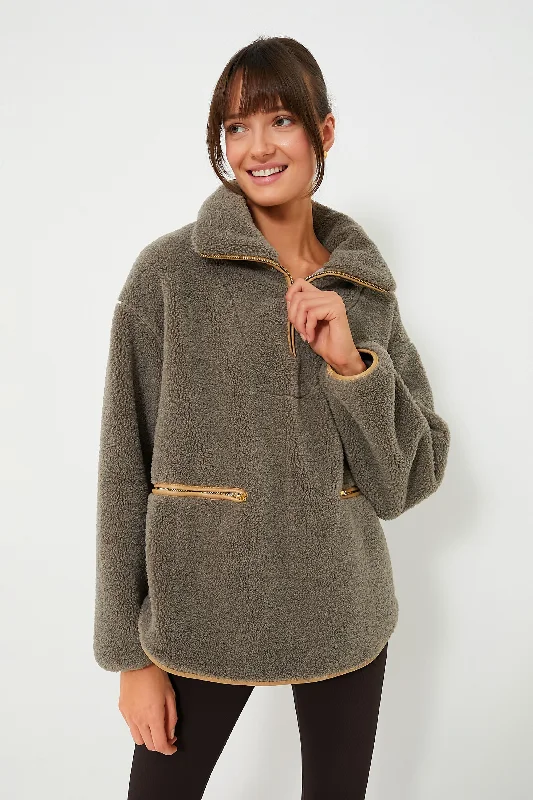 While Supplies Last sporty jacketOlive Rhodes Shearling Quarter Zip