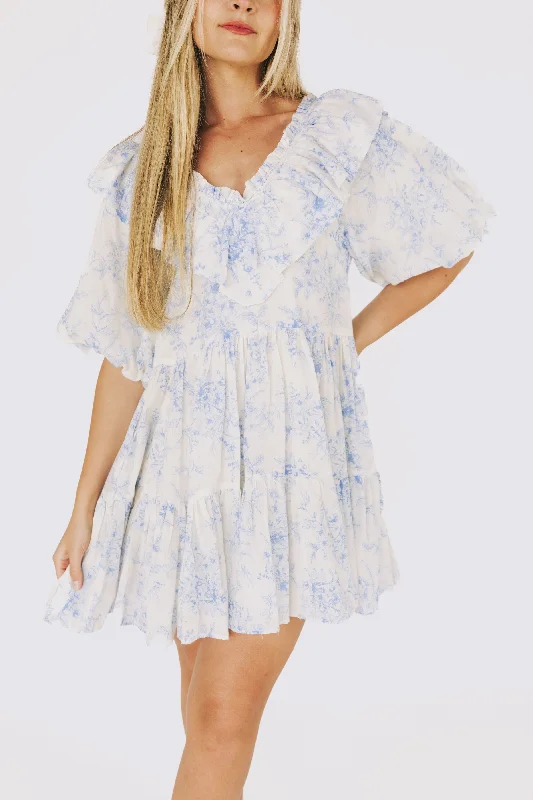 Daily Deals winter dressBaby Blue Blossoms Dress