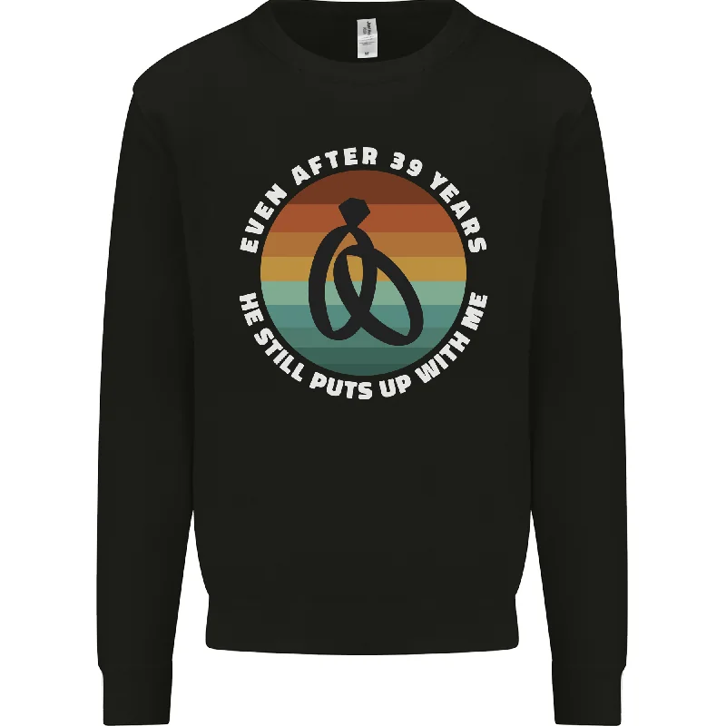 Super Deal sleek gym hoodie39 Year Wedding Anniversary 39th Marriage Mens Sweatshirt Jumper
