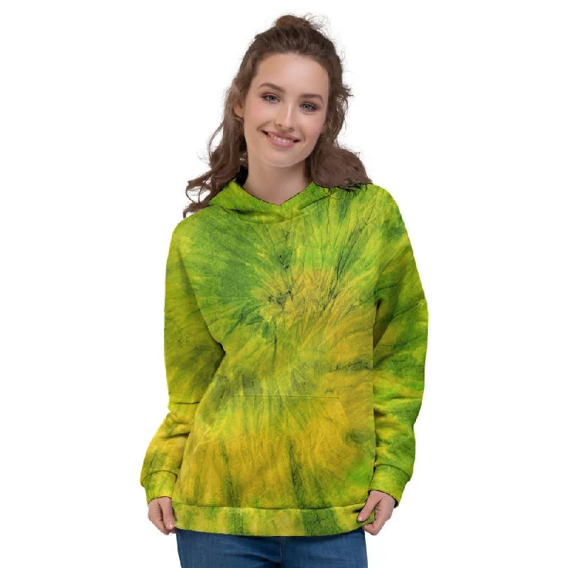 Discount Extravaganza Lime Green Tie Dye Women's Hoodie