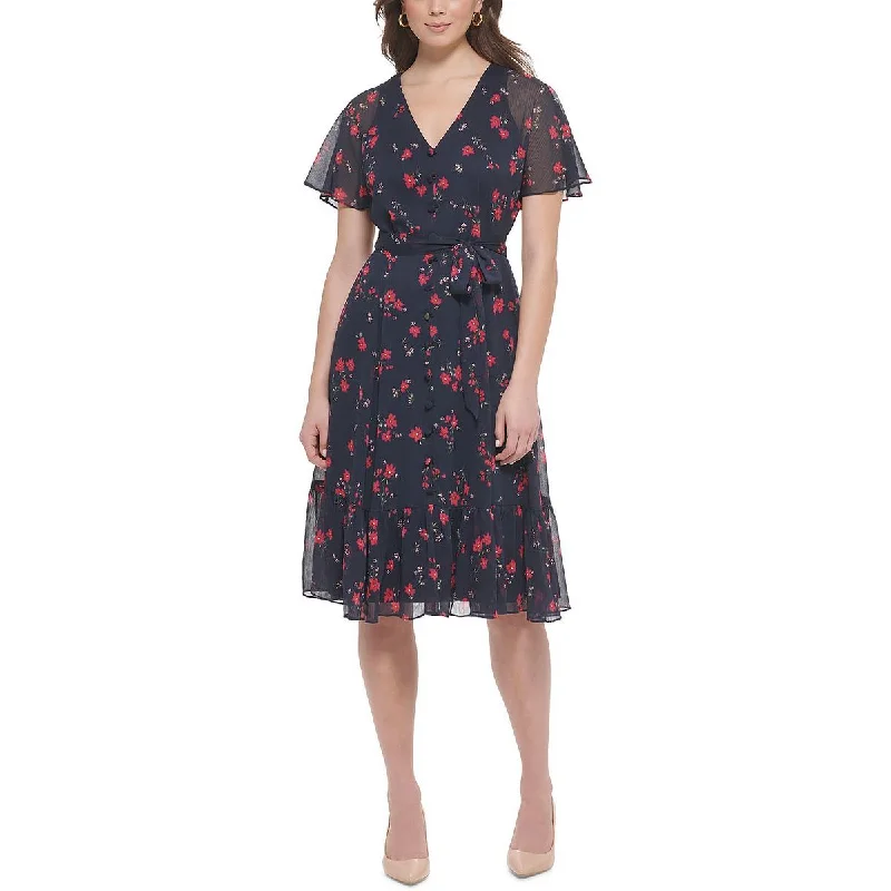 Super Sale trendy bodycon dressCalvin Klein Womens Floral Print Knee Length Fit & Flare Dress Super Sale trendy bodycon dressCalvin Klein Womens Floral Print Knee Length Fit & Flare Dress