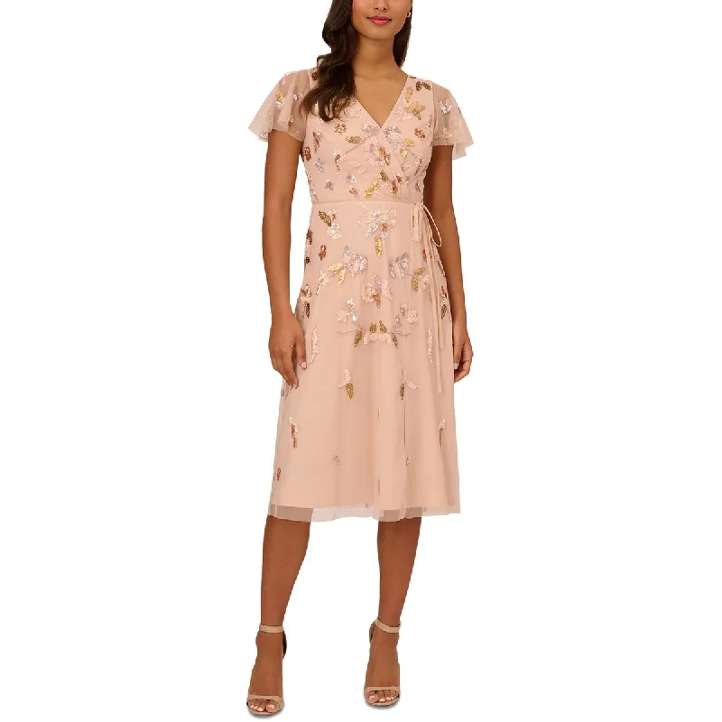 Get It Before It’s Gone summer floral dressAdrianna Papell Womens Beaded  Midi Dress