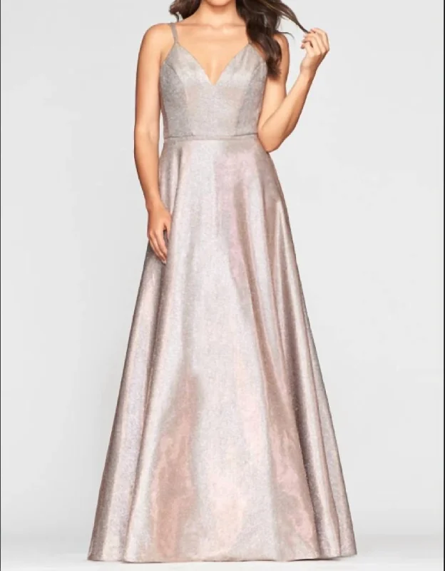 The Best Prices modern dressMetallic Jersey Gown In Copper