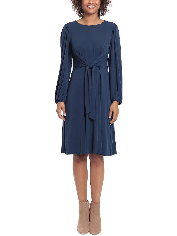 Take Advantage formal dressPetites Womens Tie-Front Mini Wear to Work Dress