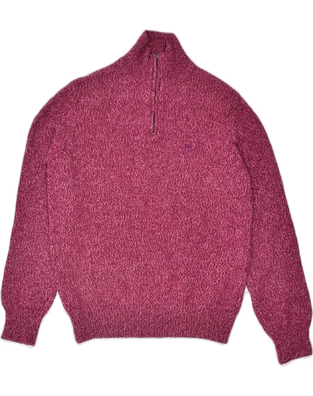 Epic Deals cozy hoodieHENRY COTTONS Womens Zip Neck Jumper Sweater UK 16 Large Pink Flecked