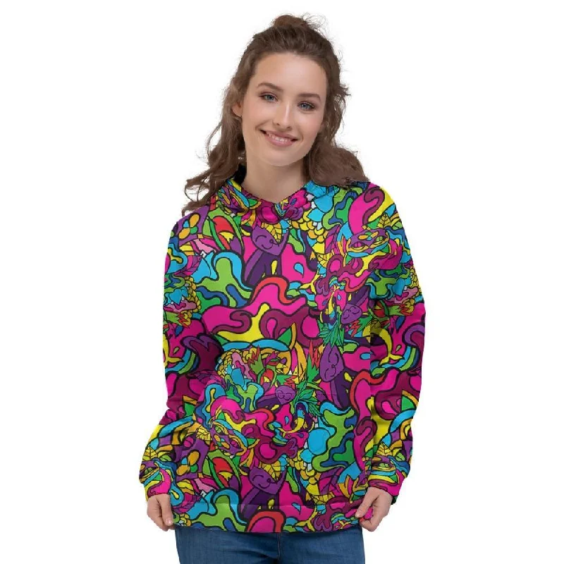 Online Exclusive Cat Hippie Psychedelic Women's Hoodie