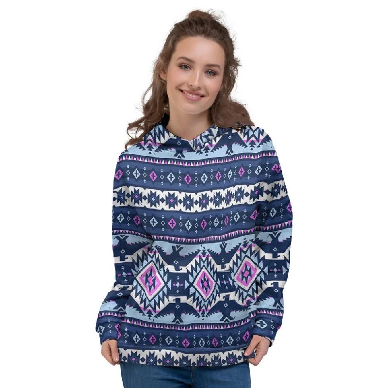 Special Price Blue Tribal Aztec Eagles Women's Hoodie