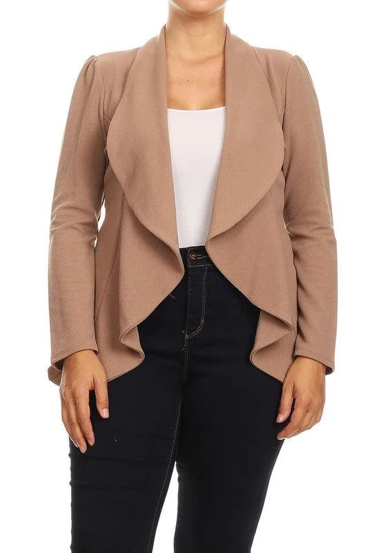 Doorbuster Deal urban jacketPlus Casual Solid open front jacket blazer