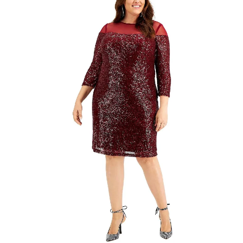 Get It Before It’s Gone statement dressR&M Richards Womens Plus Sequined Illusion Yoke Cocktail and Party Dress