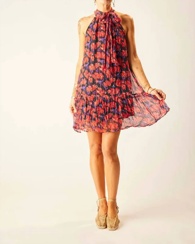 Shop and Save vintage dressIndiana Short Dress In Chiffon Watercolor Onyx