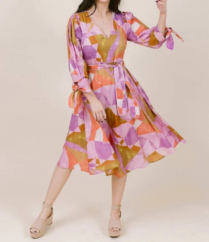 Savings Alert cocktail party dressDavis Dress In Pink Art Deco