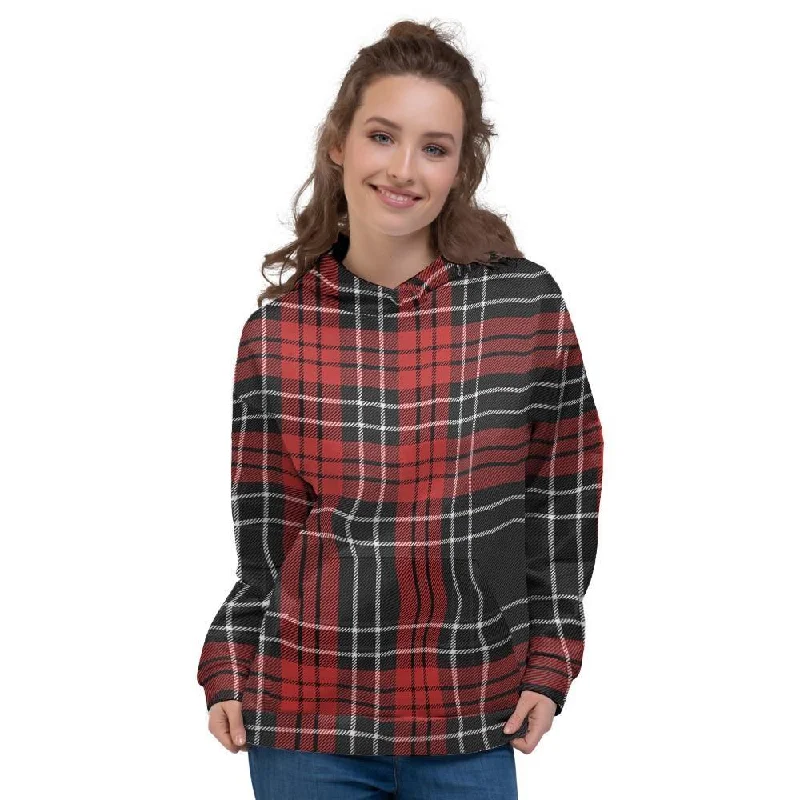 Flash Sale Christmas Red Plaid Scottish Women's Hoodie