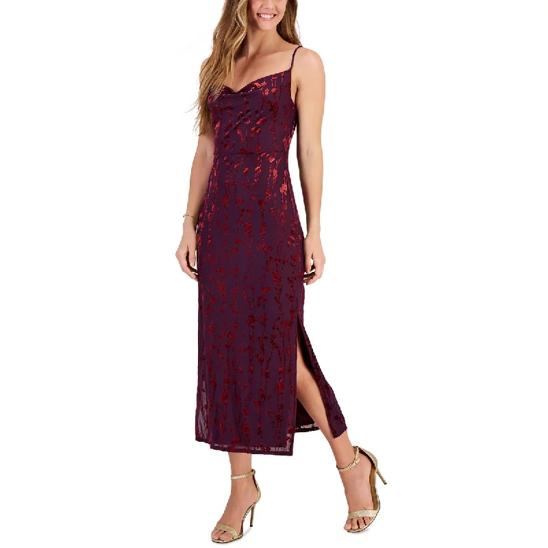 Bargain Bin elegant dressTaylor Womens Velvet Trim Long Cocktail And Party Dress