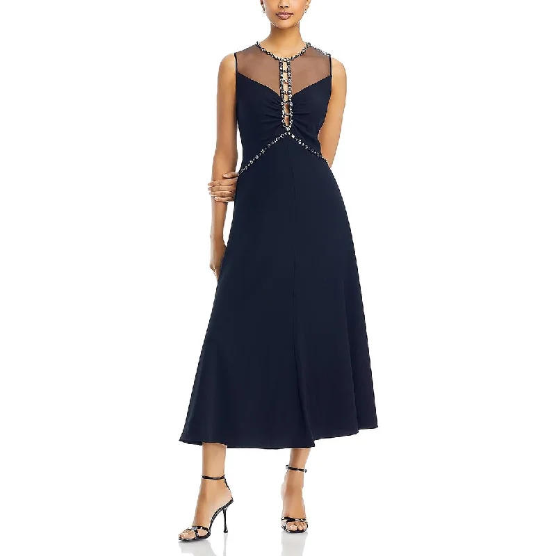 Price Slash pleated maxi dressKobi Halperin Womens Everly Embellished Illusion Evening Dress