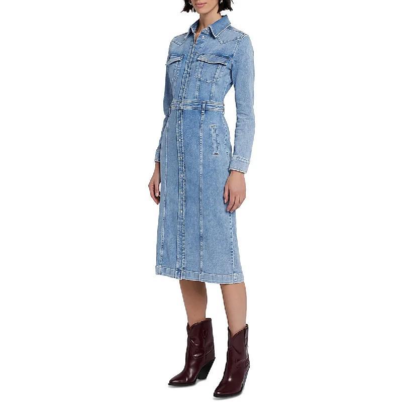 Exclusive Preview flowy dress7 For All Mankind Womens Denim Long Sleeve Shirtdress