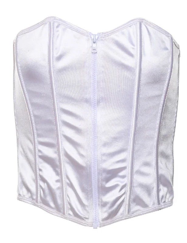 Inventory Reduction soft fleece jacketWhite Classic Boned Corset - S