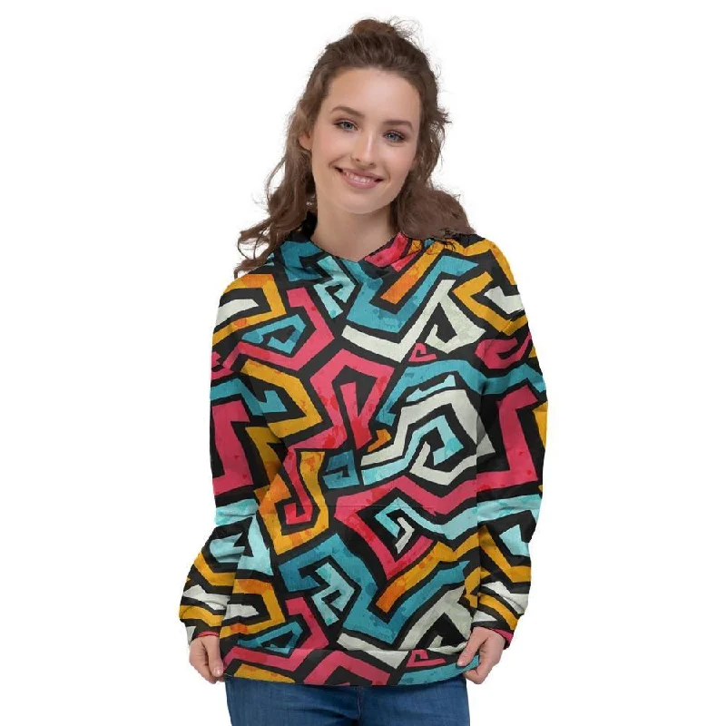 Members Only Geometric Graffiti Psychedelic Women's Hoodie