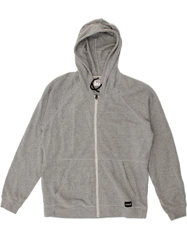 Daily Deals HURLEY Mens Zip Hoodie Sweater Medium Grey Cotton