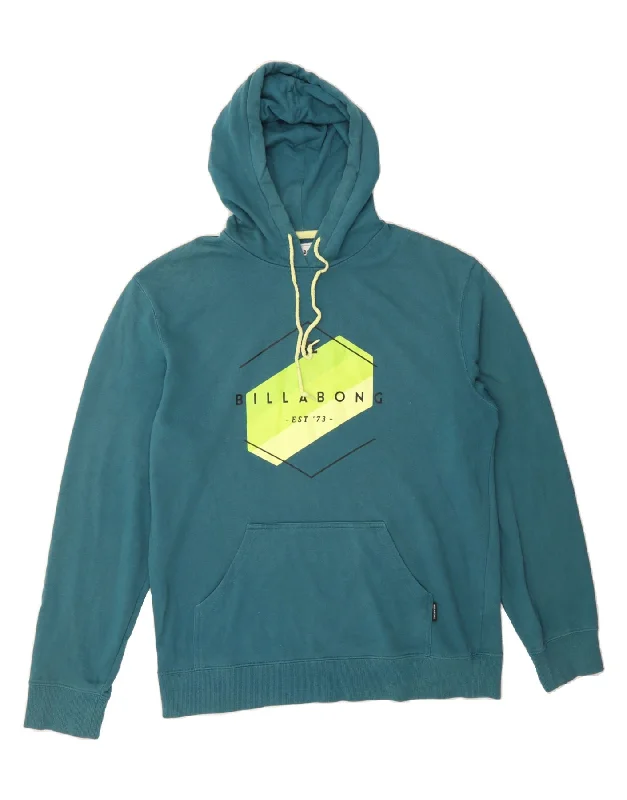 Savings Galore BILLABONG Mens Graphic Hoodie Jumper XL Blue Cotton