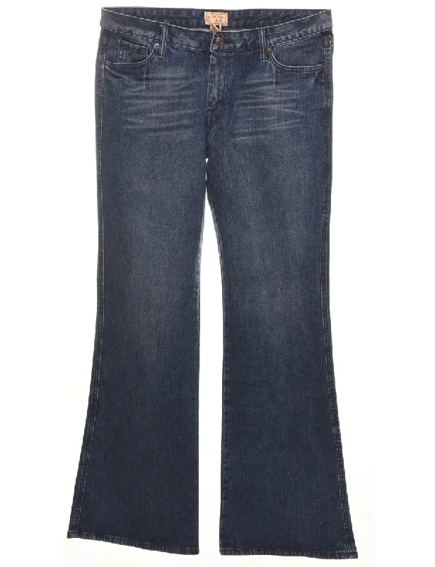 Final Clearance tailored jacketEmbellished Medium Wash Y2K Flared Jeans - W35 L32