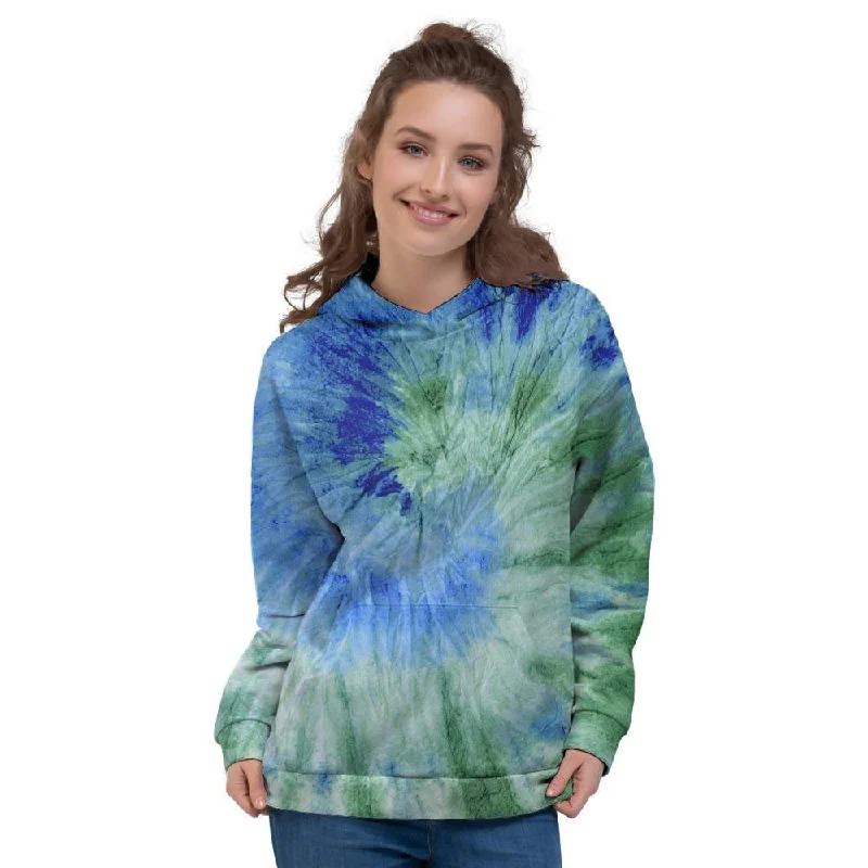 The Best Prices Green And Blue Tie Dye Women's Hoodie