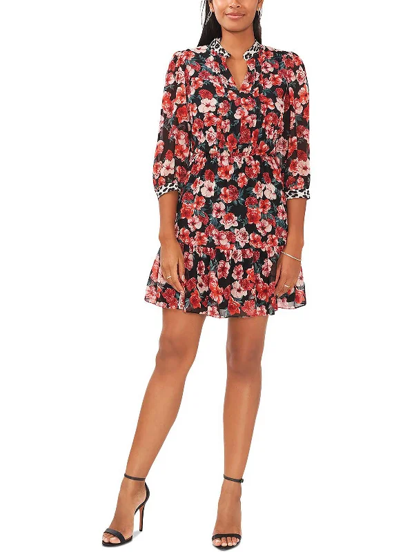 Deal Dash structured dressWomens Chiffon Floral Fit & Flare Dress