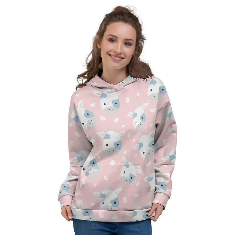 Seasonal Clearance Cartoon Cow Print Women's Hoodie
