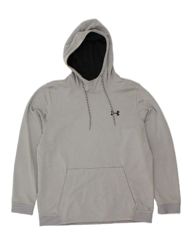 Savings Galore UNDER ARMOUR Mens Cold Gear Hoodie Jumper Large Grey Polyester