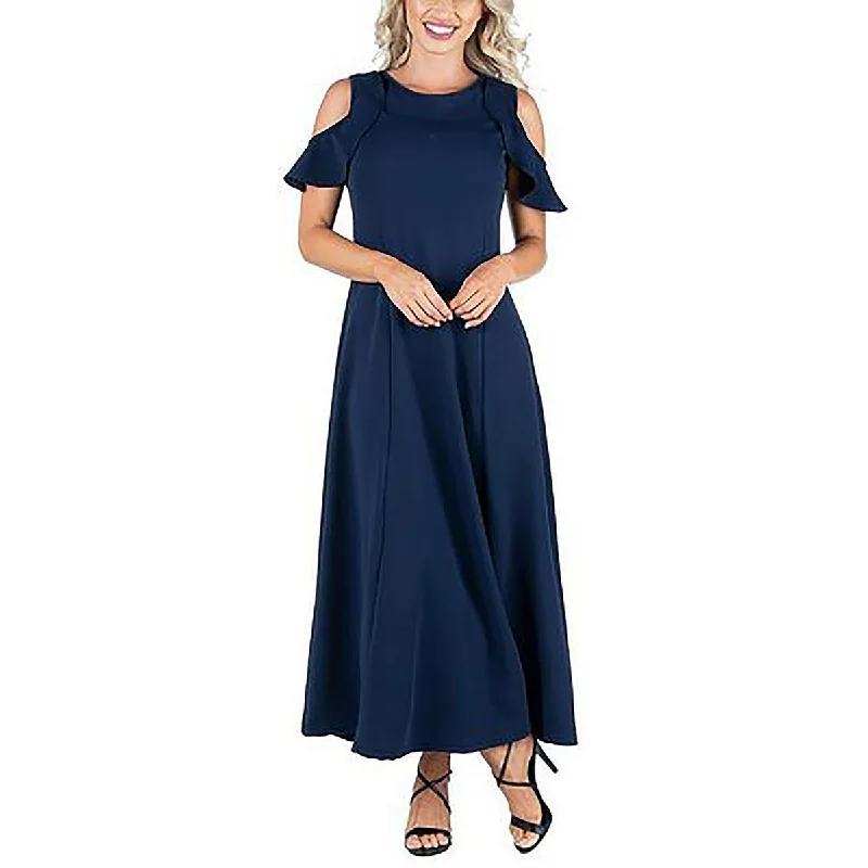 Online Only casual midi dress24seven Comfort Apparel Womens Crepe Ruffled Maxi Dress Online Only casual midi dress24seven Comfort Apparel Womens Crepe Ruffled Maxi Dress