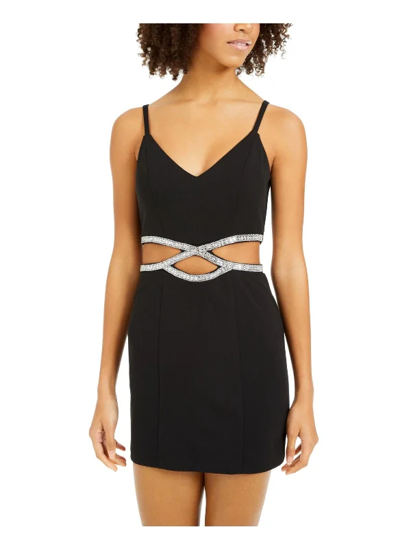 Bargain Blast comfy dressJuniors New Trip Affinity Womens Cut-Out Mini Bodycon Dress